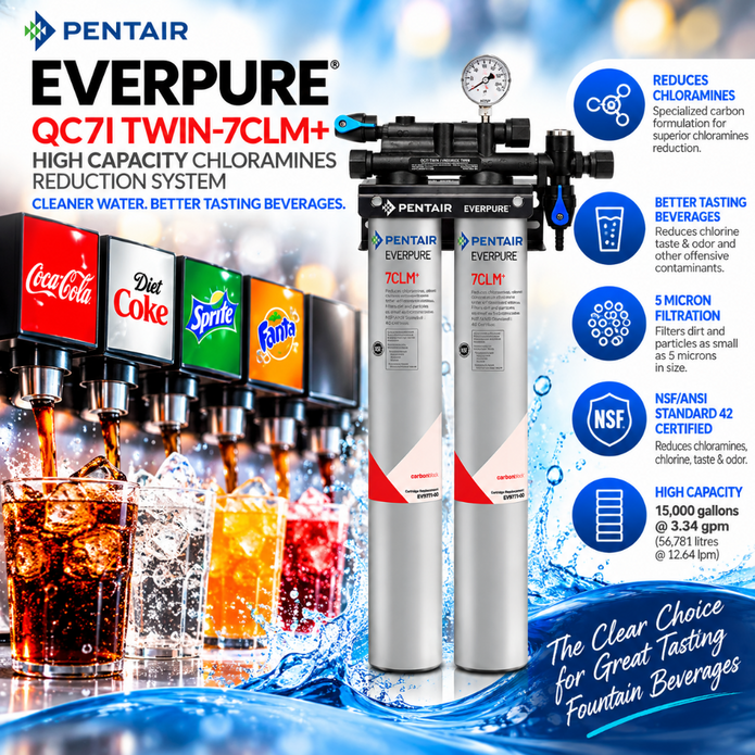 Everpure QC7i Twin 7CLM+ Water Filter System EV977112 Water Filtration Systems Everpure - eFilters