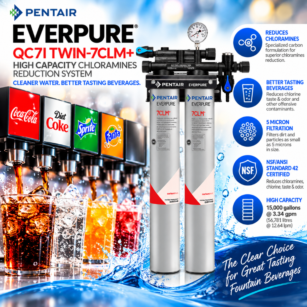Everpure QC7i Twin 7CLM+ Water Filter System EV977112 Water Filtration Systems Everpure - eFilters