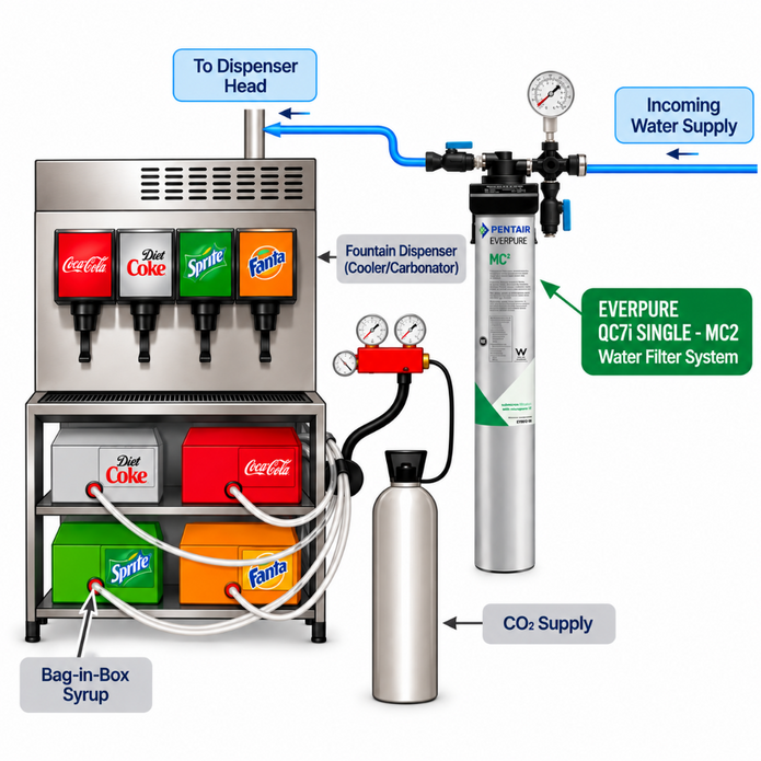 Everpure QC7iMC(2) Single Water Filter System EV927501 Water Filtration Systems Everpure - eFilters