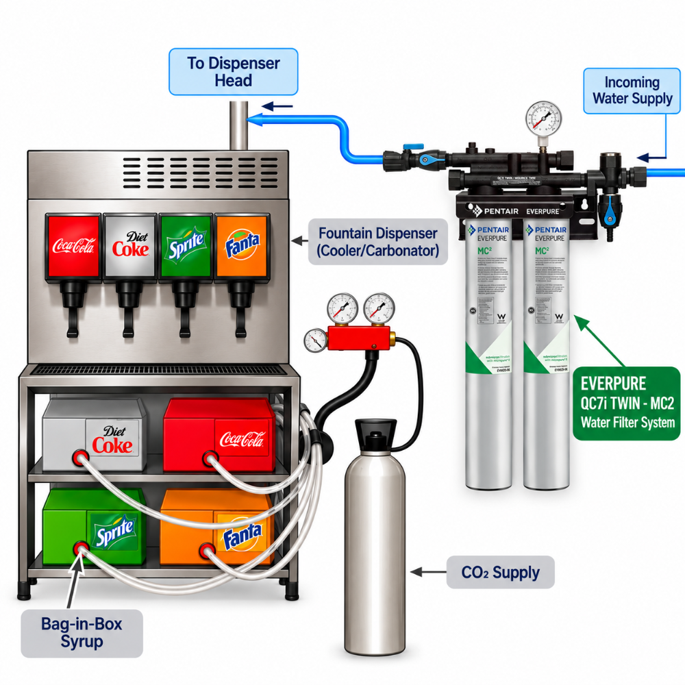 Everpure QC7iMC(2) Twin Water Filter System EV927502 Water Filtration Systems Everpure - eFilters