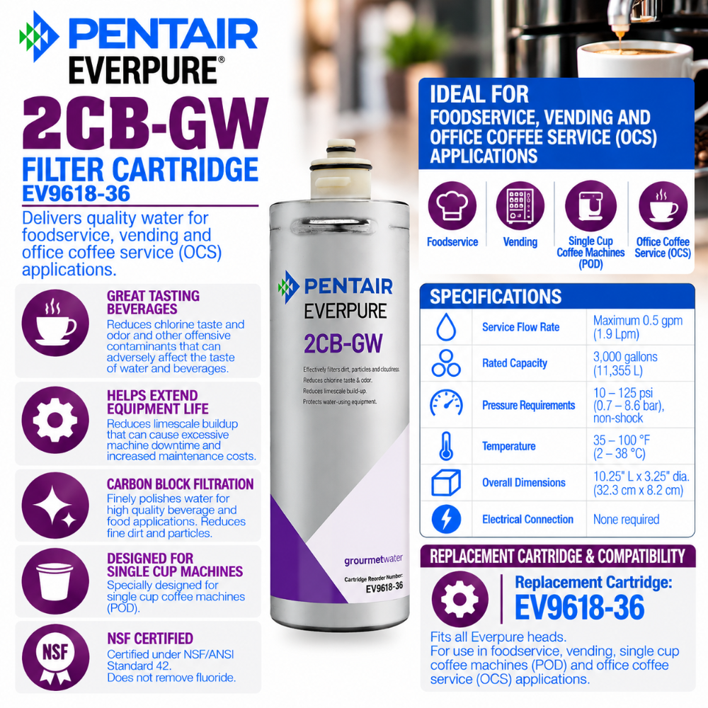 Everpure 2CBGW Cartridge EV961836 Water Filtration Cartridge Everpure - eFilters