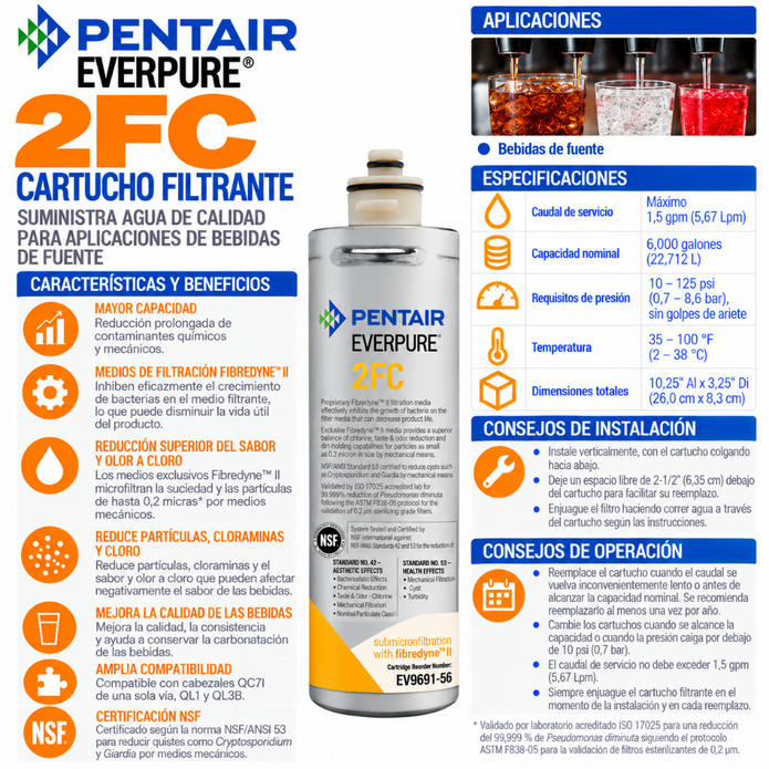 Everpure 2FC Water Filter Cartridge EV969156 Water Filtration Cartridge Everpure - eFilters