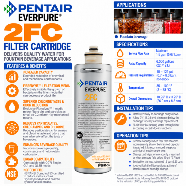 Everpure 2FC Water Filter Cartridge EV969156 Water Filtration Cartridge Everpure - eFilters