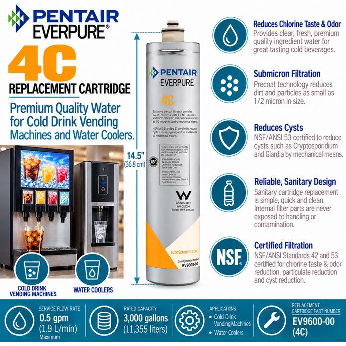 Everpure 4C Cartridge EV960100 Water Filtration Cartridge Everpure - eFilters