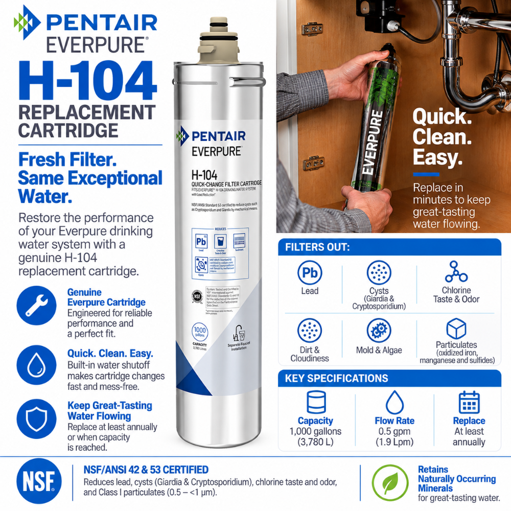 Everpure H104 Replacement Water Filter Cartridge EV961211 Water Filtration Cartridge Everpure - eFilters