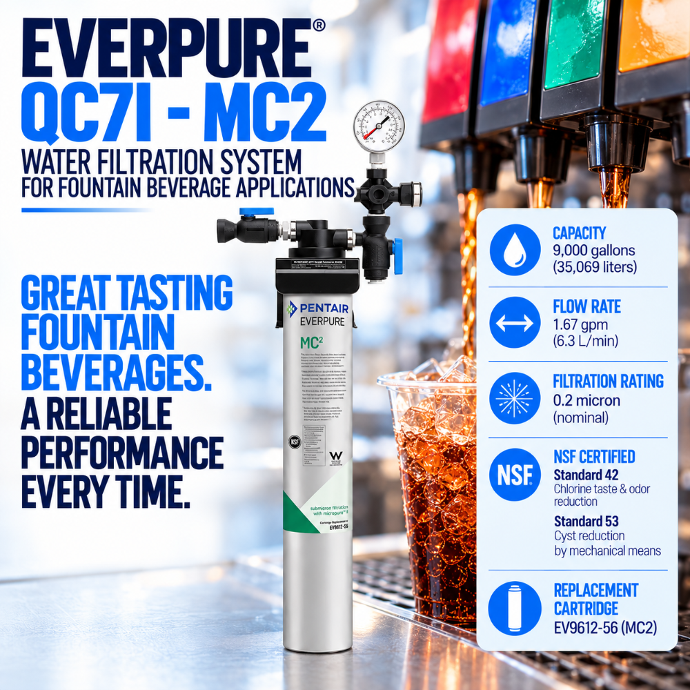 Everpure QC7iMC(2) Single Water Filter System EV927501 Water Filtration Systems Everpure - eFilters