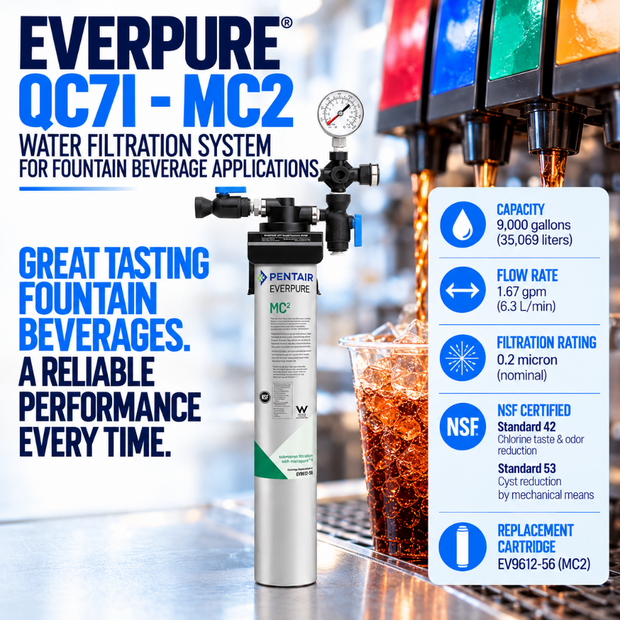 Everpure QC7iMC(2) Single Water Filter System EV927501 Water Filtration Systems Everpure - eFilters