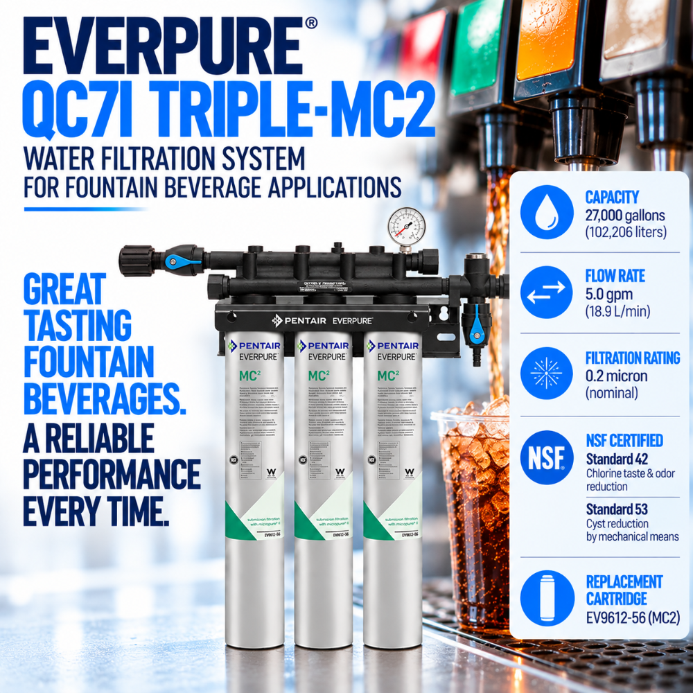 Everpure QC7iMC(2) Triple Water Filter System EV927503 Water Filtration Systems Everpure - eFilters