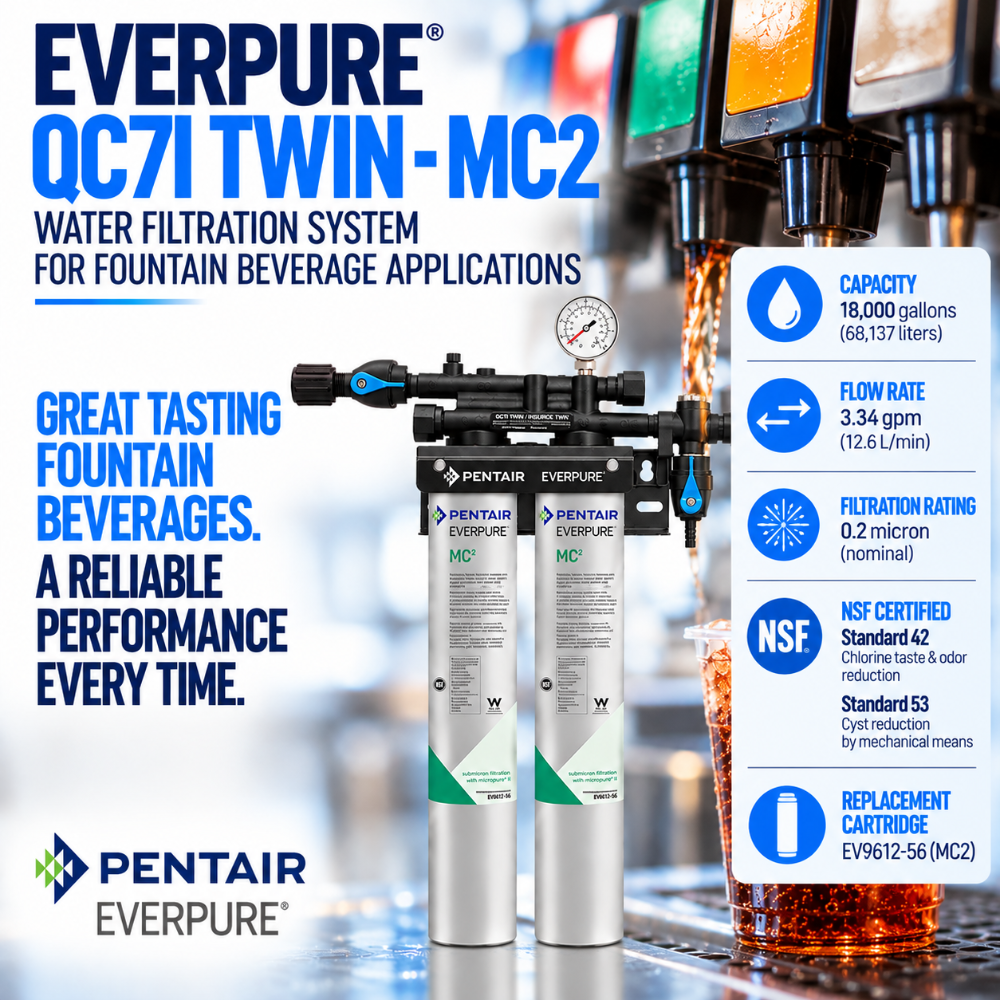 Everpure QC7iMC(2) Twin Water Filter System EV927502 Water Filtration Systems Everpure - eFilters