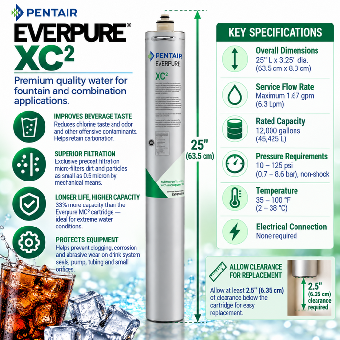 Everpure XC(2) Cartridge EV961310 Water Filtration Cartridge Everpure - eFilters