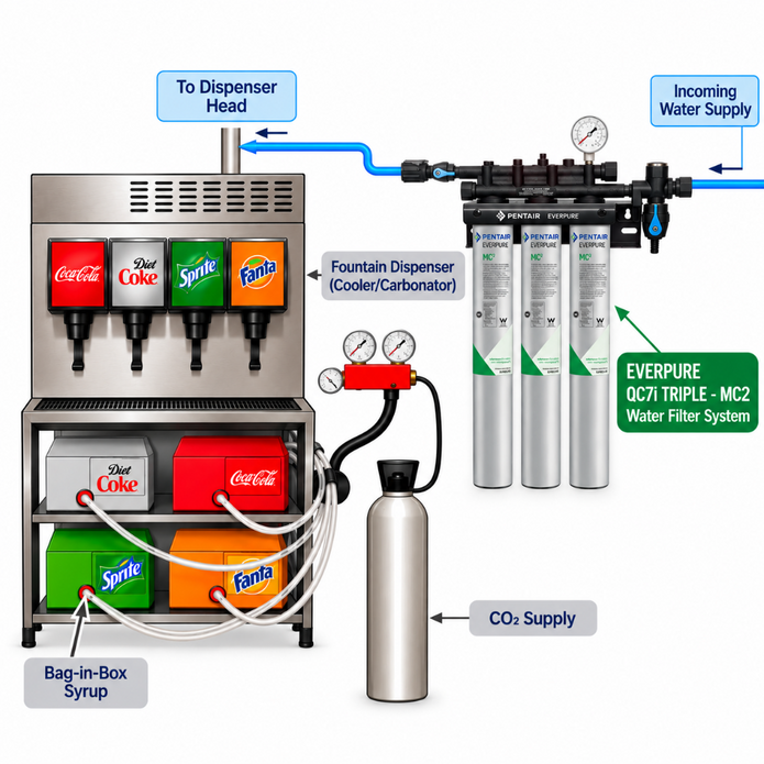 Everpure QC7iMC(2) Triple Water Filter System EV927503 Water Filtration Systems Everpure - eFilters