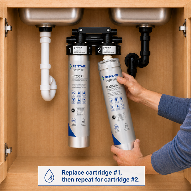 Everpure H1200 Replacement Water Filter Cartridge kit EV928201 - Forever Chemicals Water Filtration Cartridge Everpure - eFilters