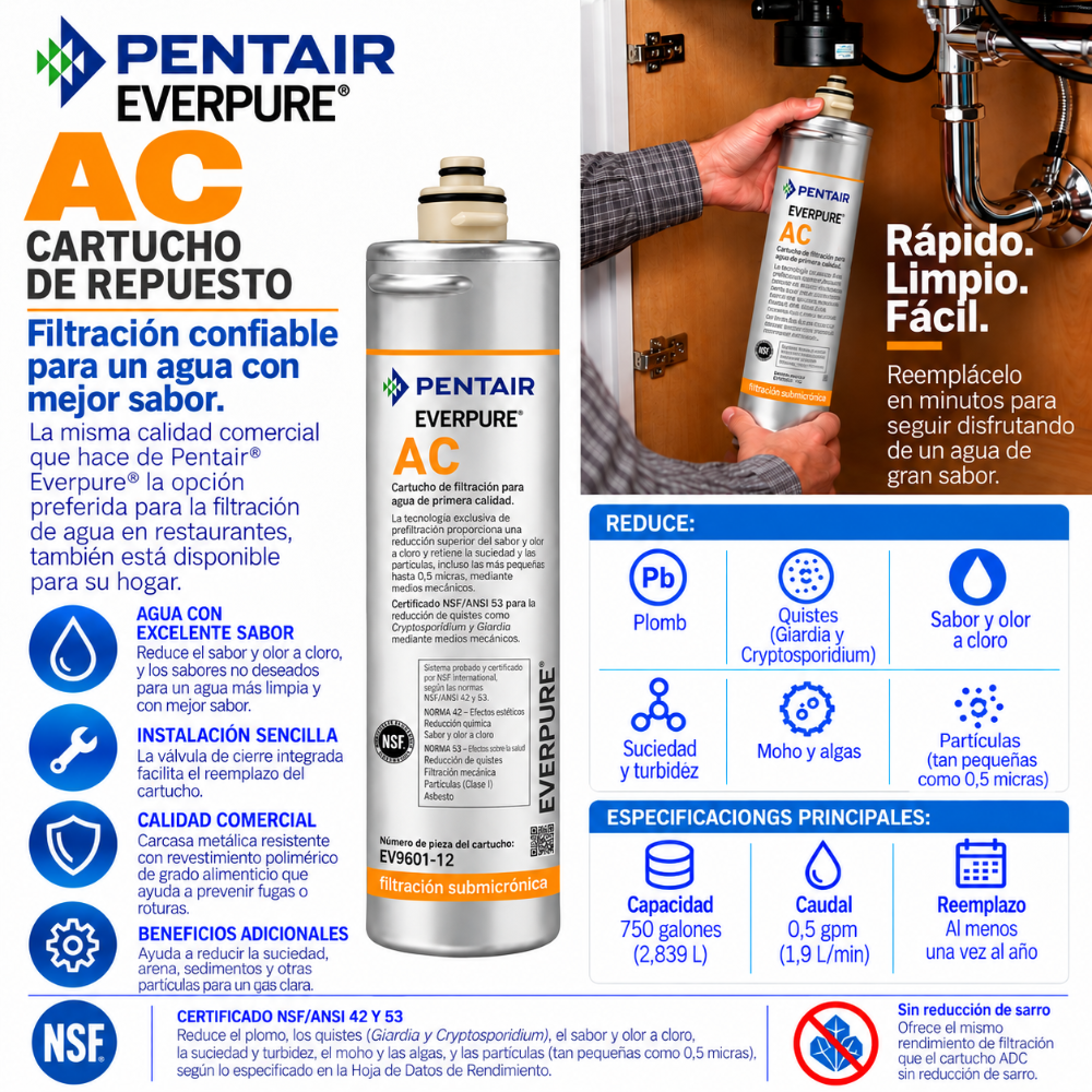 Everpure AC Cartridge EV960112 Water Filtration Cartridge Everpure - eFilters