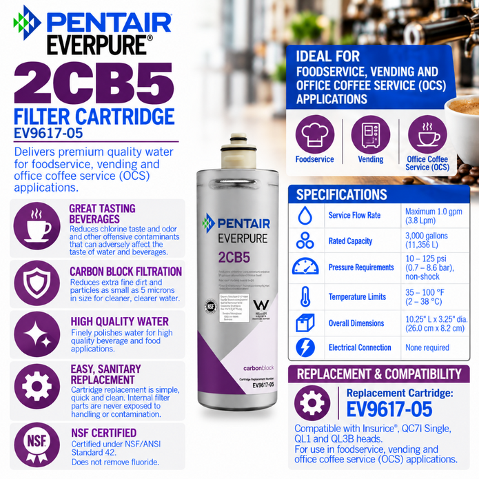 Everpure 2CB5 Cartridge EV961705 Water Filtration Cartridge Everpure - eFilters