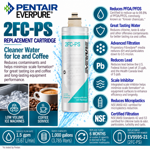 Everpure 2FCPS Water Filter Cartridge EV959521 - Forever Chemicals Water Filtration Cartridge Everpure - eFilters