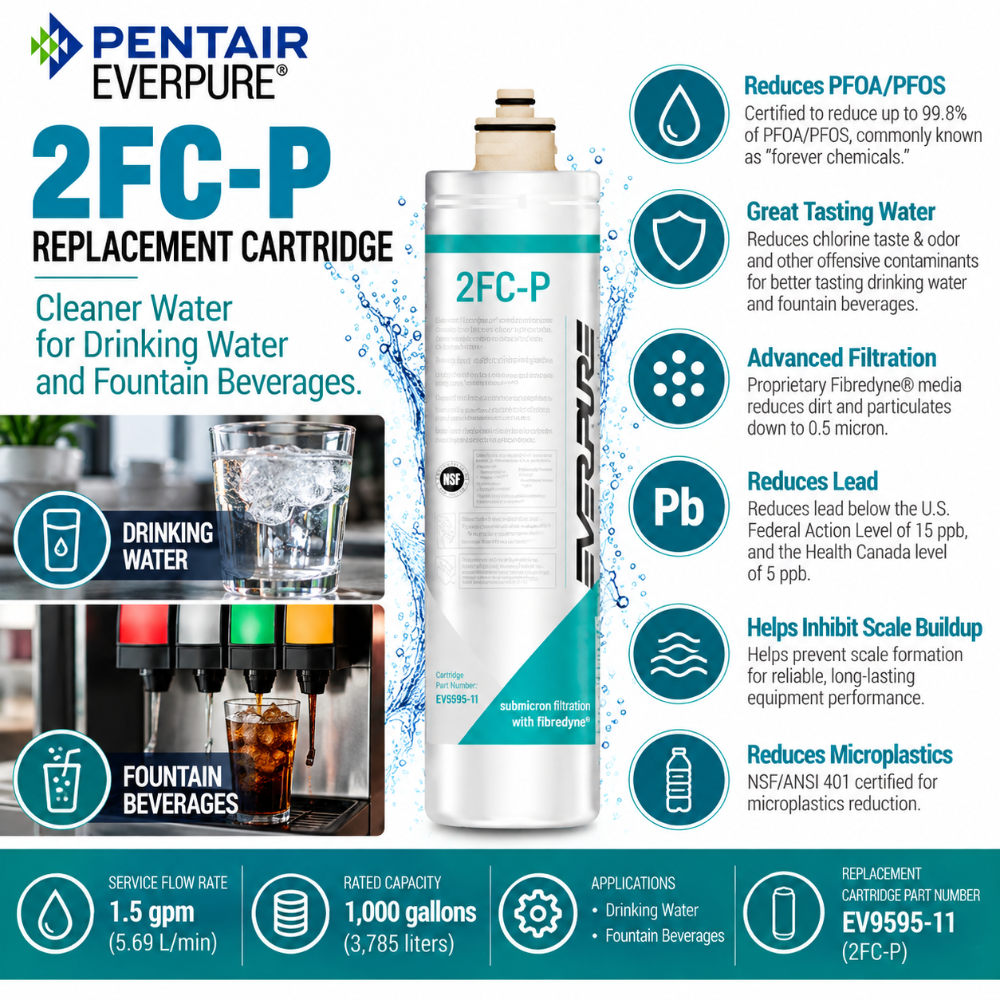 Everpure 2FCP Water Filter Cartridge EV959511 - Forever Chemicals Water Filtration Cartridge Everpure - eFilters