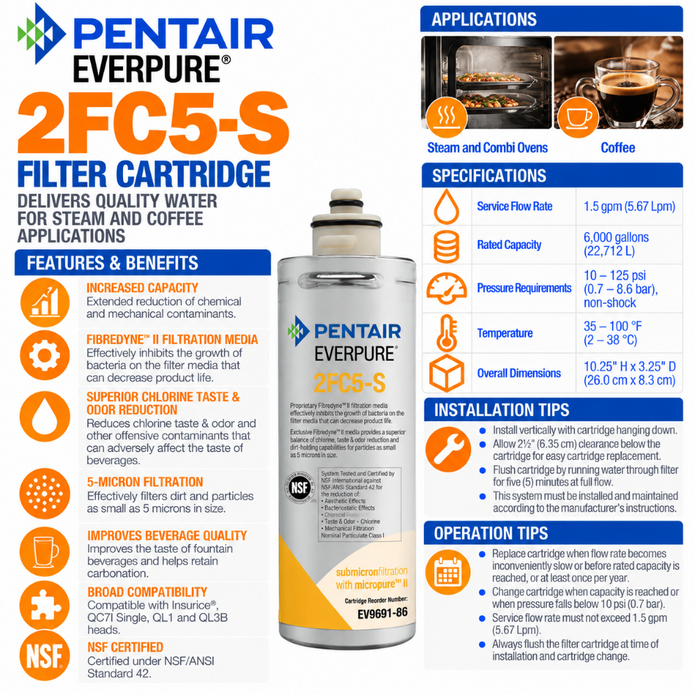 Everpure 2FC5S Cartridge EV969186 Water Filtration Cartridge Everpure - eFilters