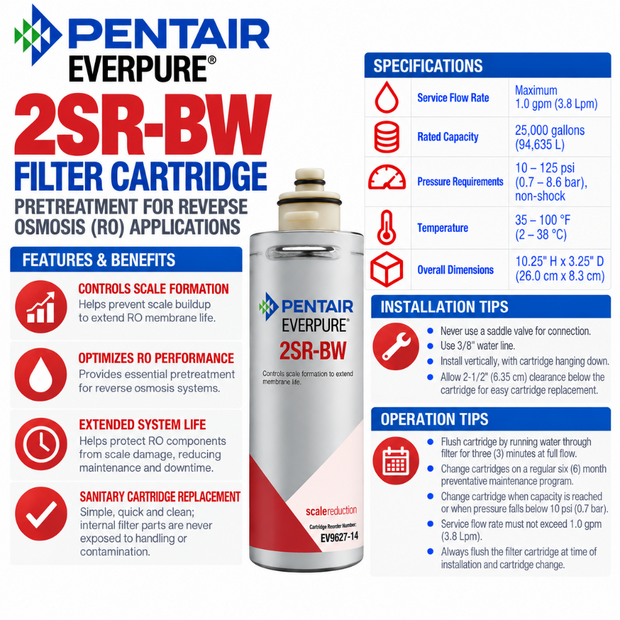 Everpure 2SRBW Cartridge EV962714 Water Filtration Cartridge Everpure - eFilters