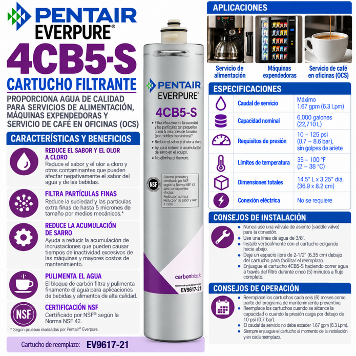 Everpure 4CB5S Cartridge EV961721 Water Filtration Cartridge Everpure - eFilters