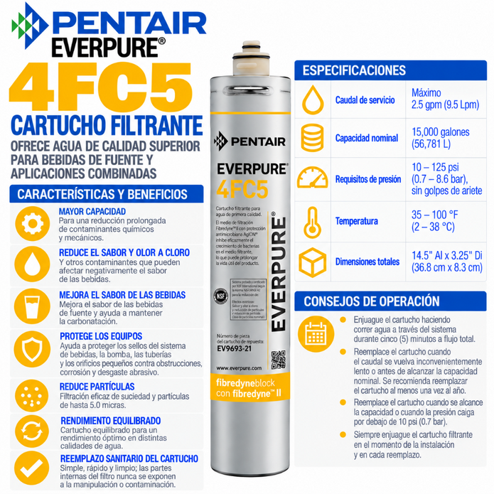 Everpure 4FC5 Cartridge EV969321 Water Filtration Cartridge Everpure - eFilters