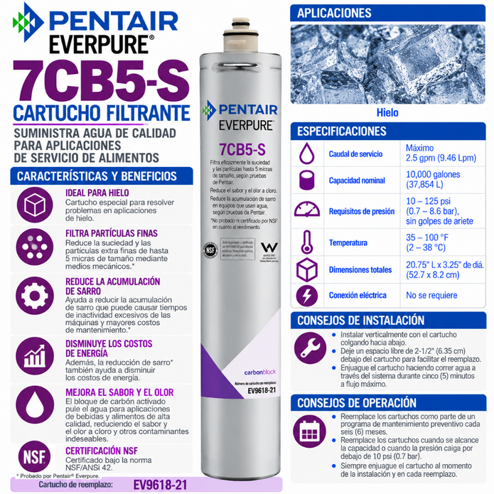 Everpure 7CB5S Cartridge EV961821 Water Filtration Cartridge Everpure - eFilters