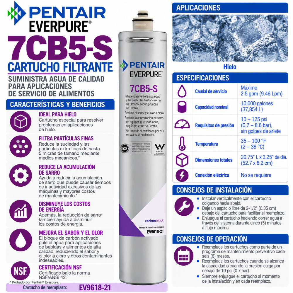 Everpure 7CB5S Cartridge EV961821 Water Filtration Cartridge Everpure - eFilters