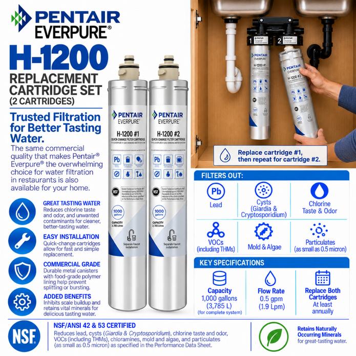 Everpure H1200 Replacement Water Filter Cartridge kit EV928201 - Forever Chemicals Water Filtration Cartridge Everpure - eFilters
