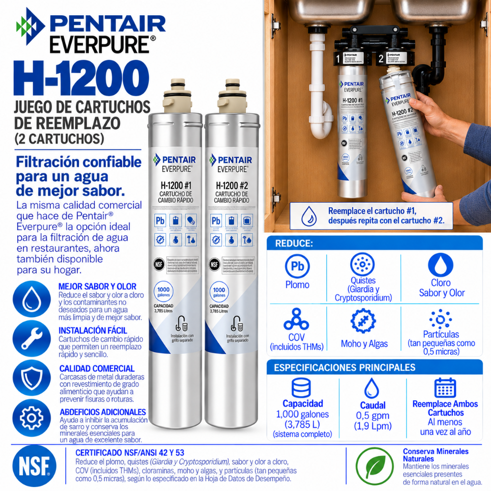 Everpure H1200 Replacement Water Filter Cartridge kit EV928201 - Forever Chemicals Water Filtration Cartridge Everpure - eFilters