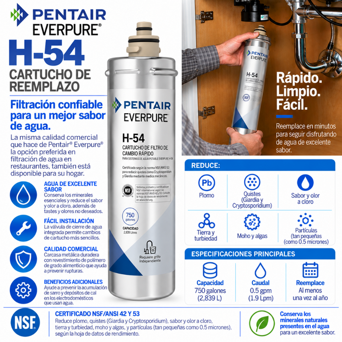 Everpure H54 Replacement Water Filter Cartridge EV925268 Water Filtration Cartridge Everpure - eFilters