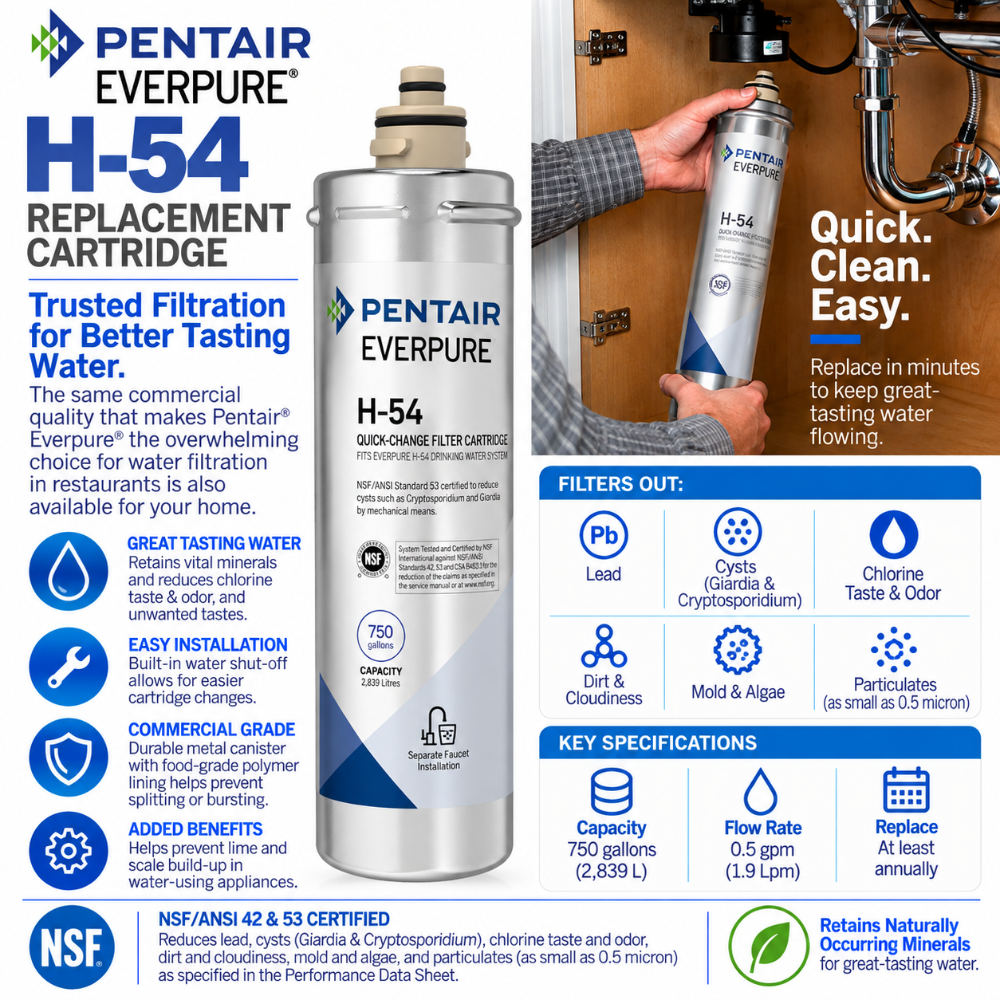 Everpure H54 Replacement Water Filter Cartridge EV925268 Water Filtration Cartridge Everpure - eFilters