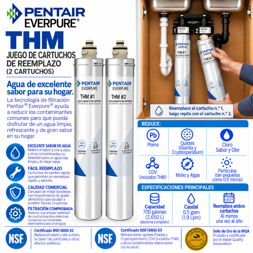 Everpure THM #1 & #2 Replacement Water Filter Cartridge Kit #THMKIT Water Filtration Cartridge Efilters - eFilters