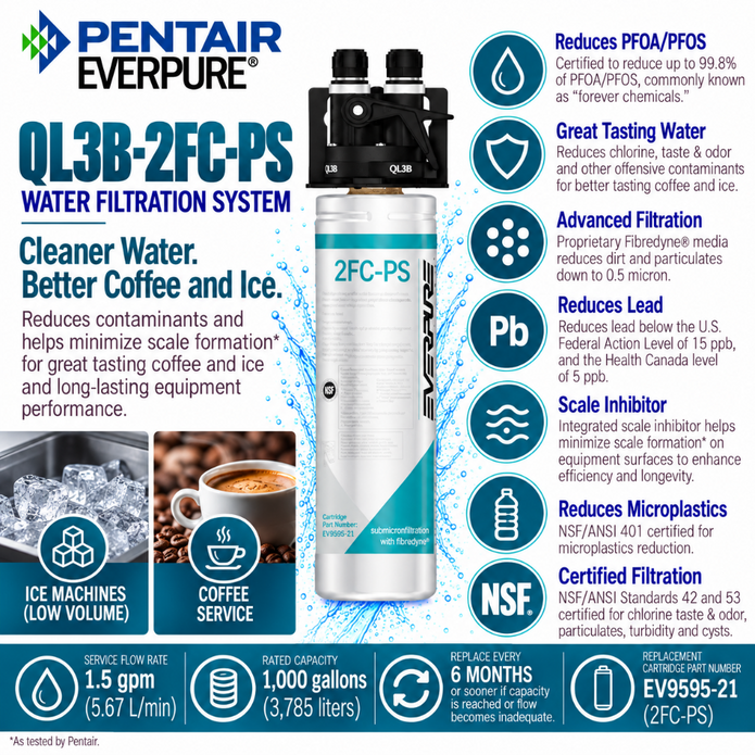 Everpure QL3B-2FCPS Water Filter System EV929810 - Forever Chemicals Water Filtration Systems Everpure - eFilters