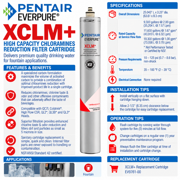 Everpure XCLM+ Cartridge EV976100 Water Filtration Cartridge Everpure - eFilters