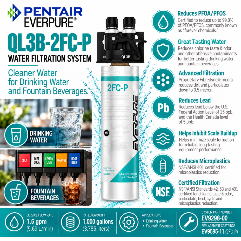Everpure QL3B-2FCP Water Filter System EV929800 - Forever Chemicals Water Filtration Systems Everpure - eFilters