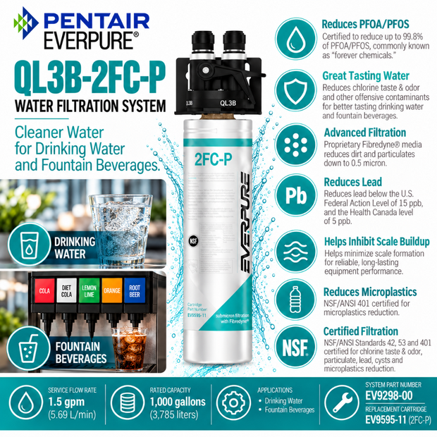 Everpure QL3B-2FCP Water Filter System EV929800 - Forever Chemicals Water Filtration Systems Everpure - eFilters