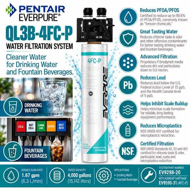 Everpure QL3B-4FCP Water Filter System EV929820 - Forever Chemicals Water Filtration Systems Everpure - eFilters